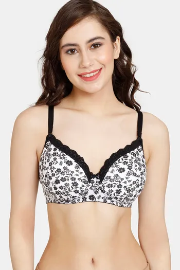 Buy Rosaline Padded Non Wired 3/4th Coverage T-Shirt Bra - Black Print